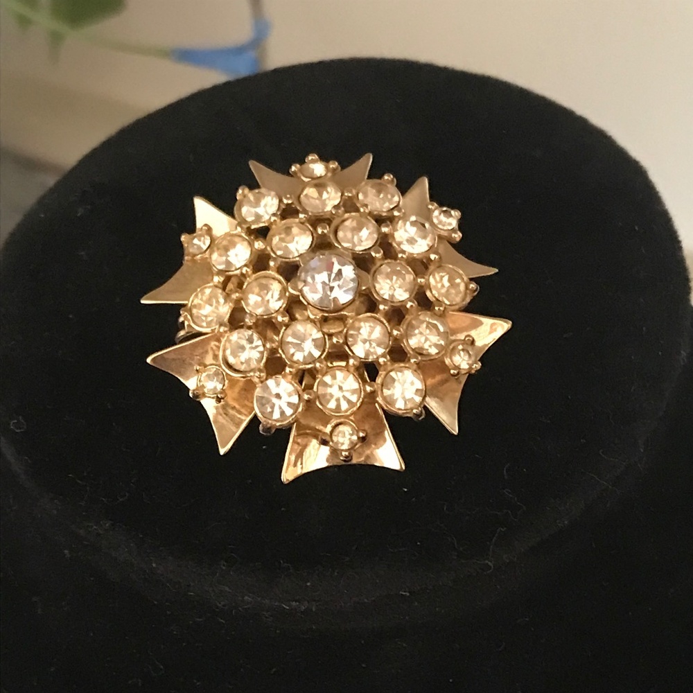 Vintage Rhinestone Bow Brooch / Pendant